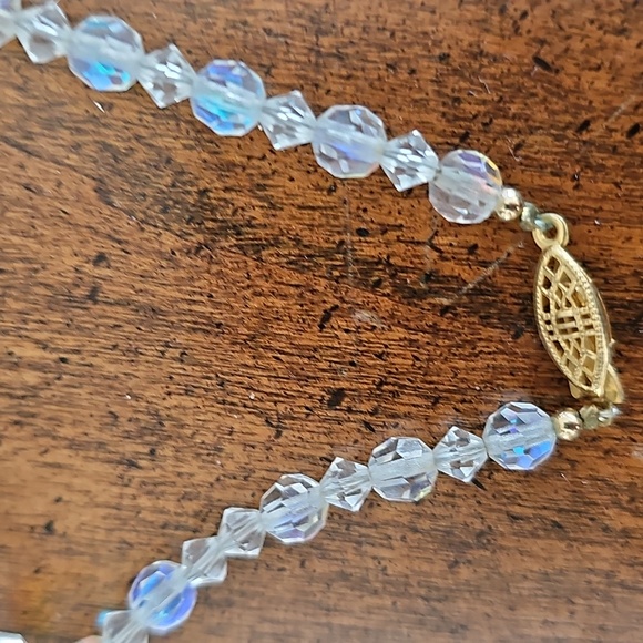 Aurora Borealis Crystal Bead Vintage Necklace - Picture 3 of 8